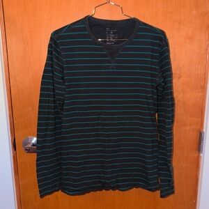 GAP green on green Striped Long Sleeve Shirt